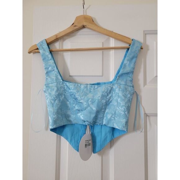 Princess polly DAY DREAMING TOP BLUE US 2 NWT - Picture 5 of 9